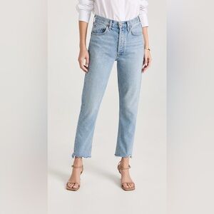 Agolde Riley High rise frayed hem